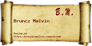 Bruncz Malvin névjegykártya